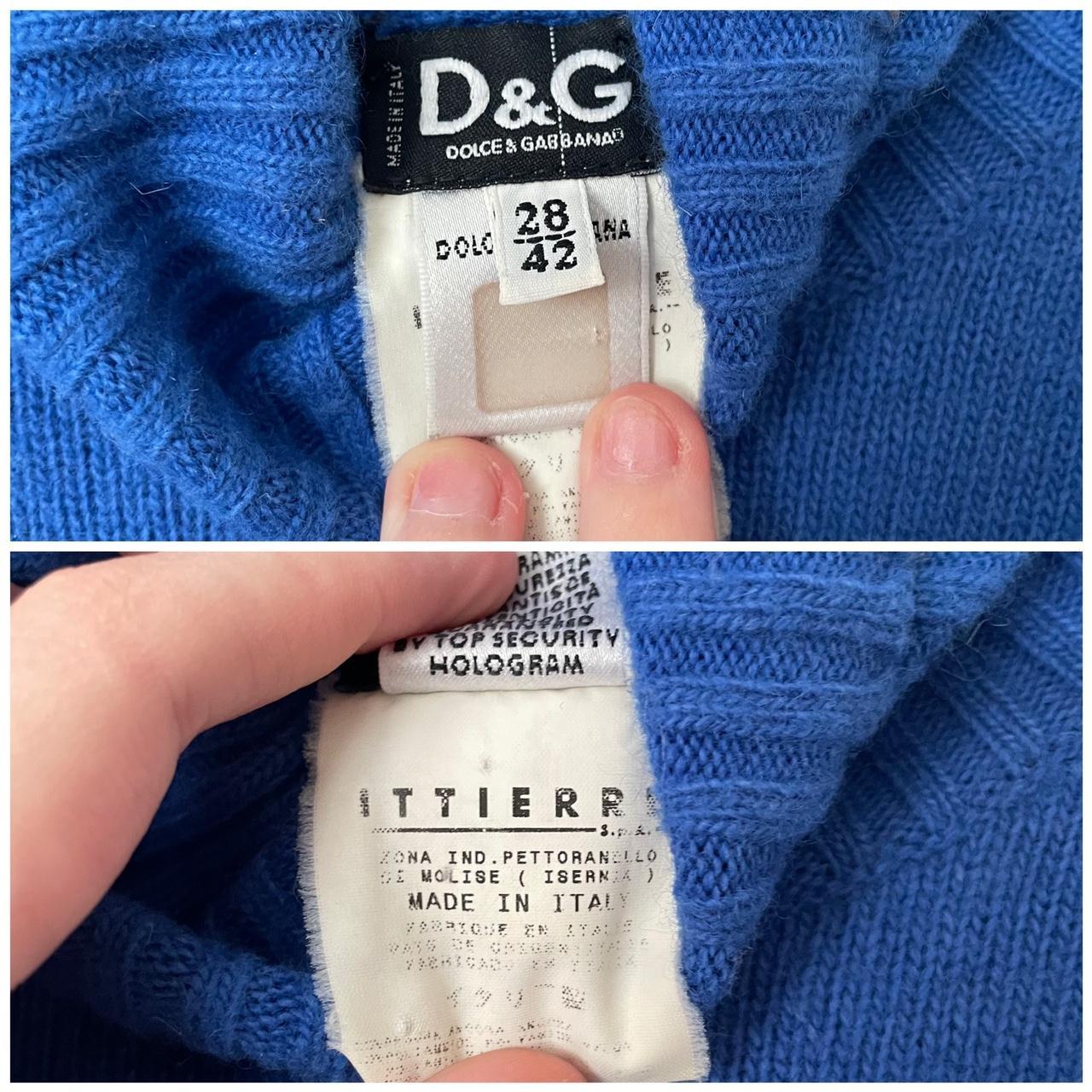 Dolce & Gabbana Women's Blue and Silver Jumper | Depop