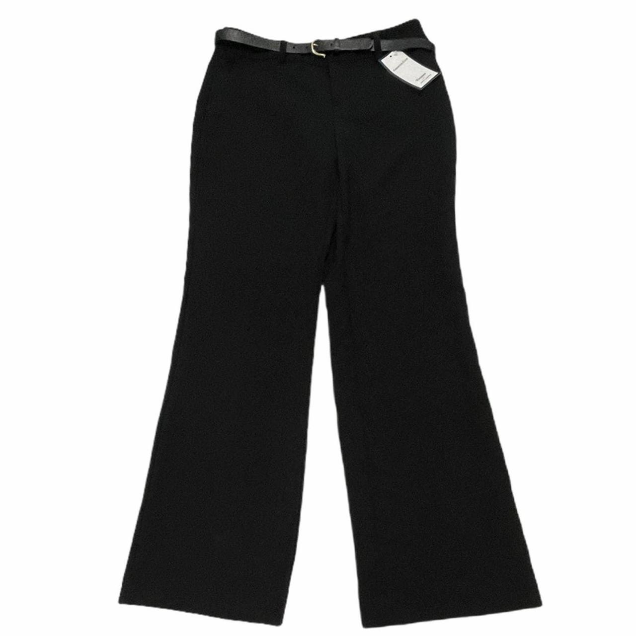 Carbon38 Black Slim Pintuck Split Hem Trousers Cigarette Pants Women's Size  S