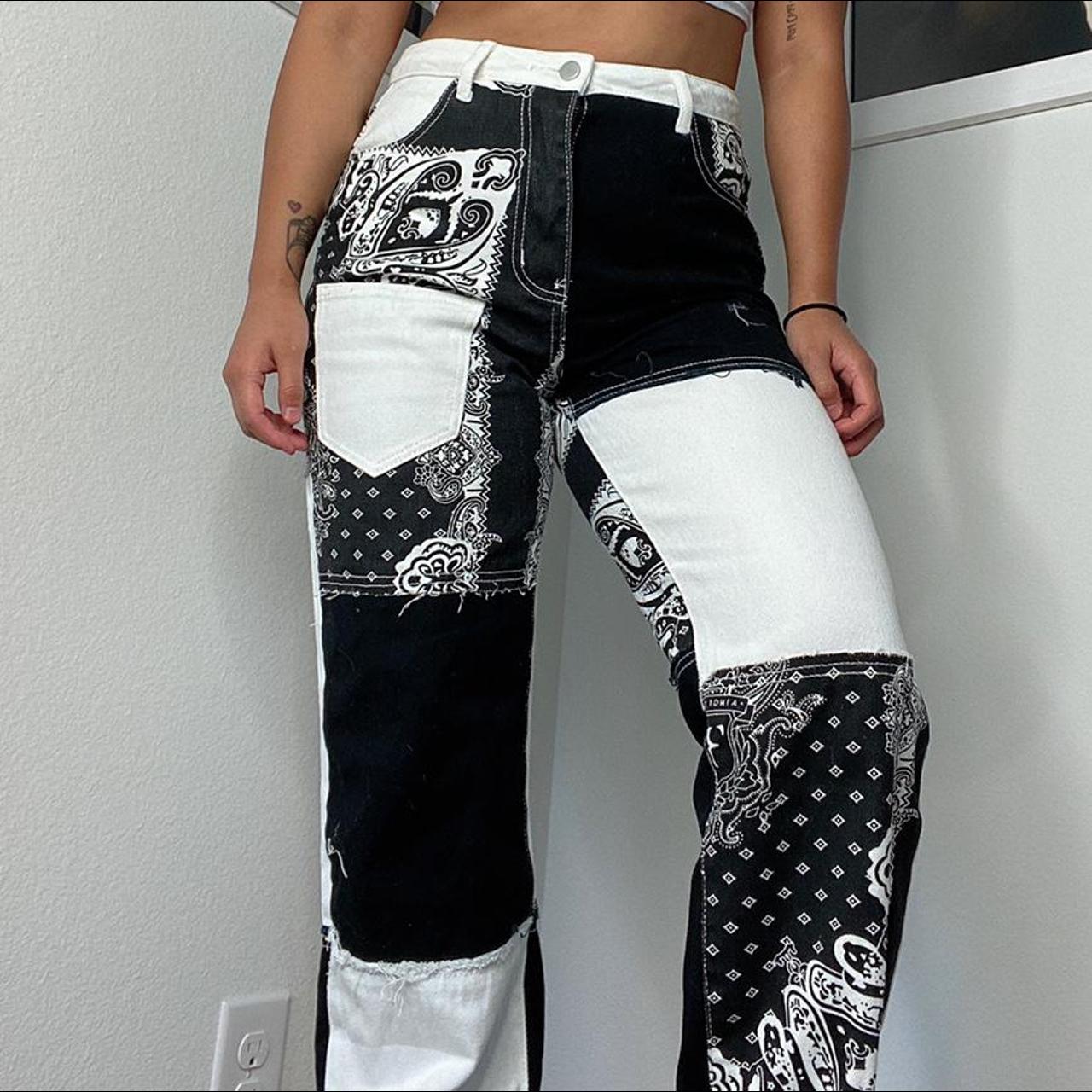 Bandana Jeans Straight Leg Waist 32 Hip 42 Inseam... Depop