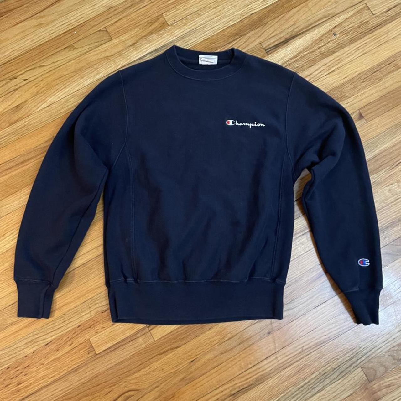 Champion Men's Navy Sweatshirt | Depop