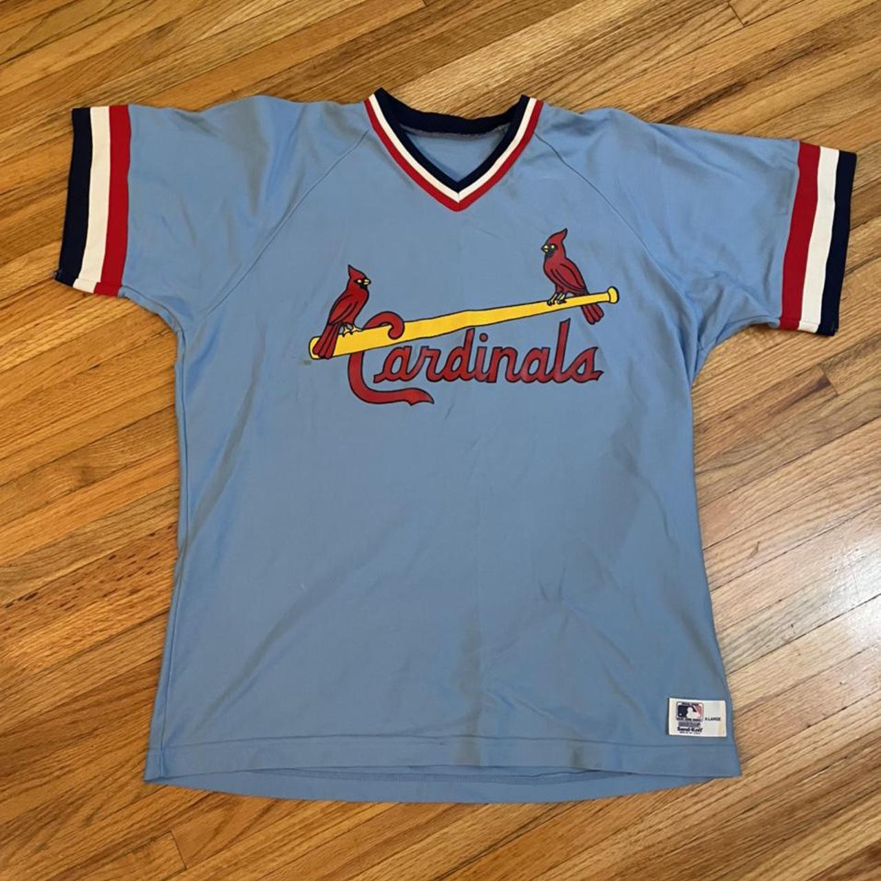 Vintage 80's St Louis Cardinals Powder Blue Sand - Depop