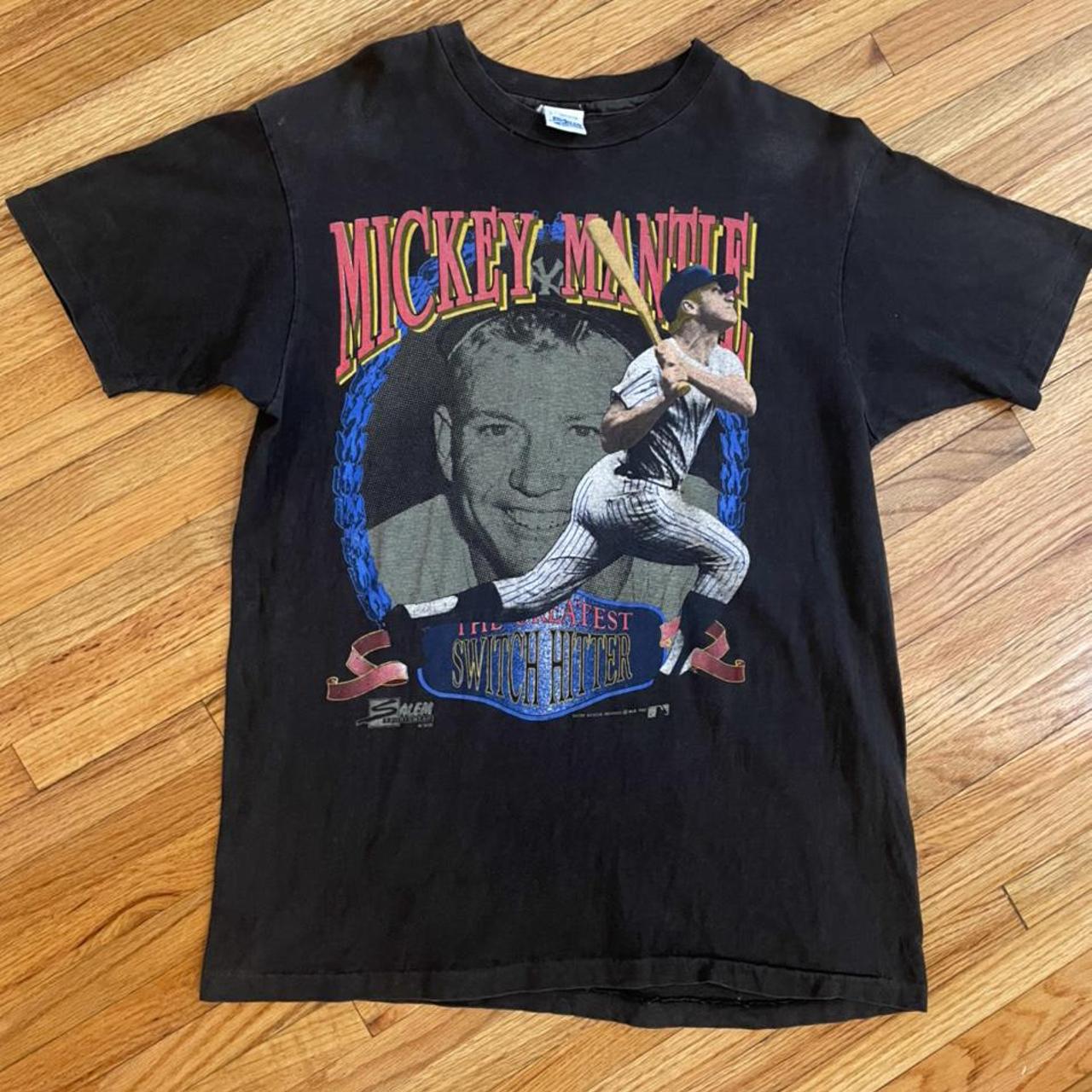 Vintage 90s Salem sportswear Mickey mantle player - Depop