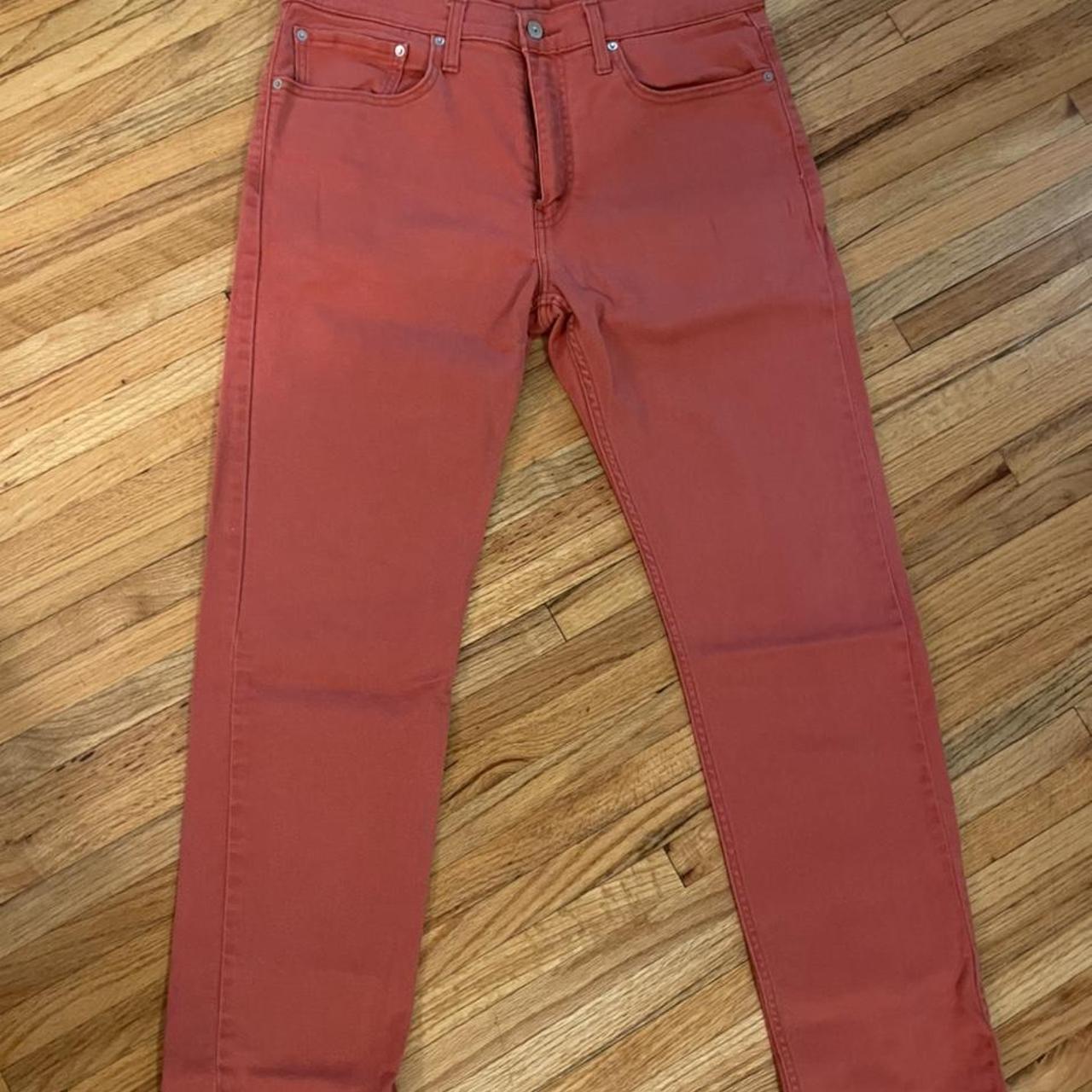 Salmon colored hot sale jeans