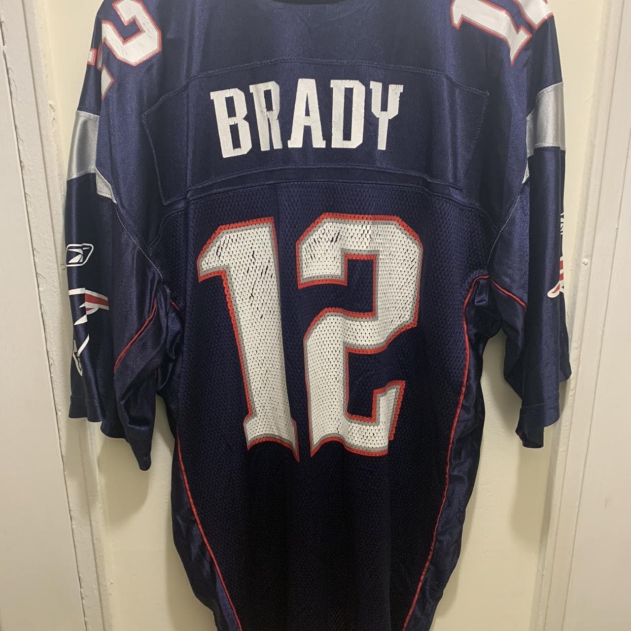 New England Patriots Tom Brady Nike Jersey Youth Large 14-16 On Field Blue  #12