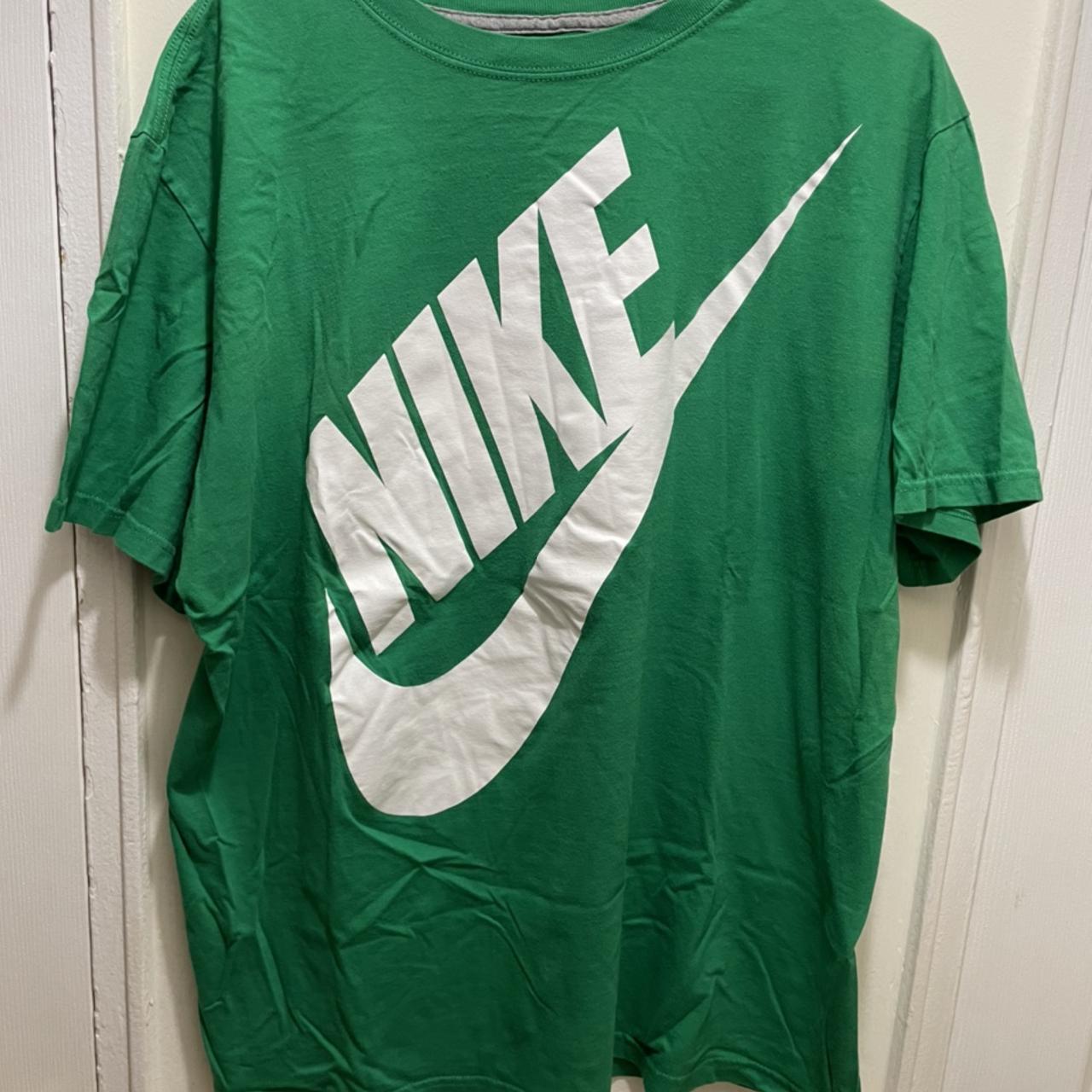 Nike Green Swoosh T-Shirt Fits XL #nike #swoosh... - Depop