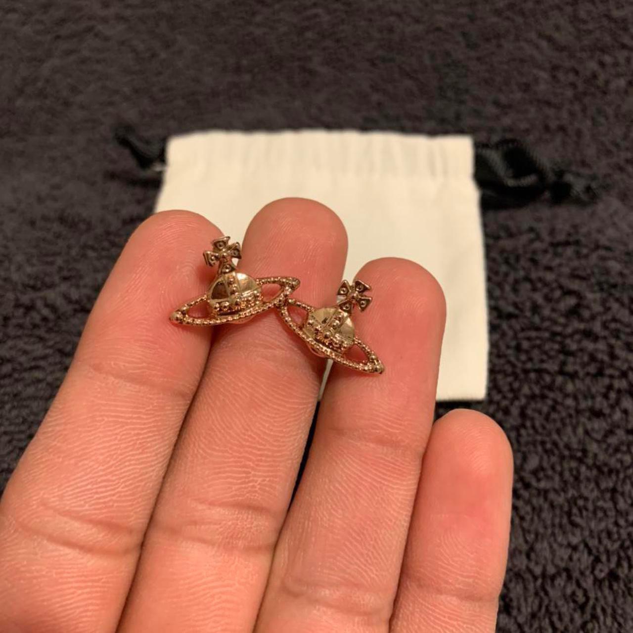 Small rose gold on sale vivienne westwood earrings