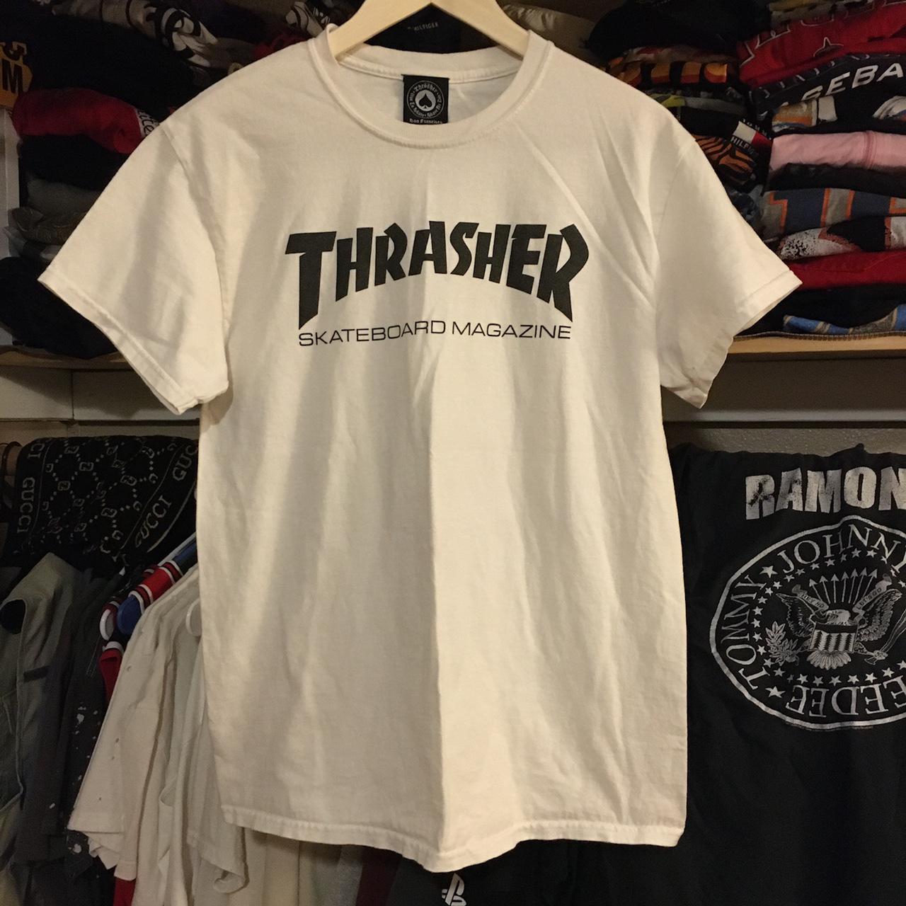 Thrasher Men's White and Black T-shirt