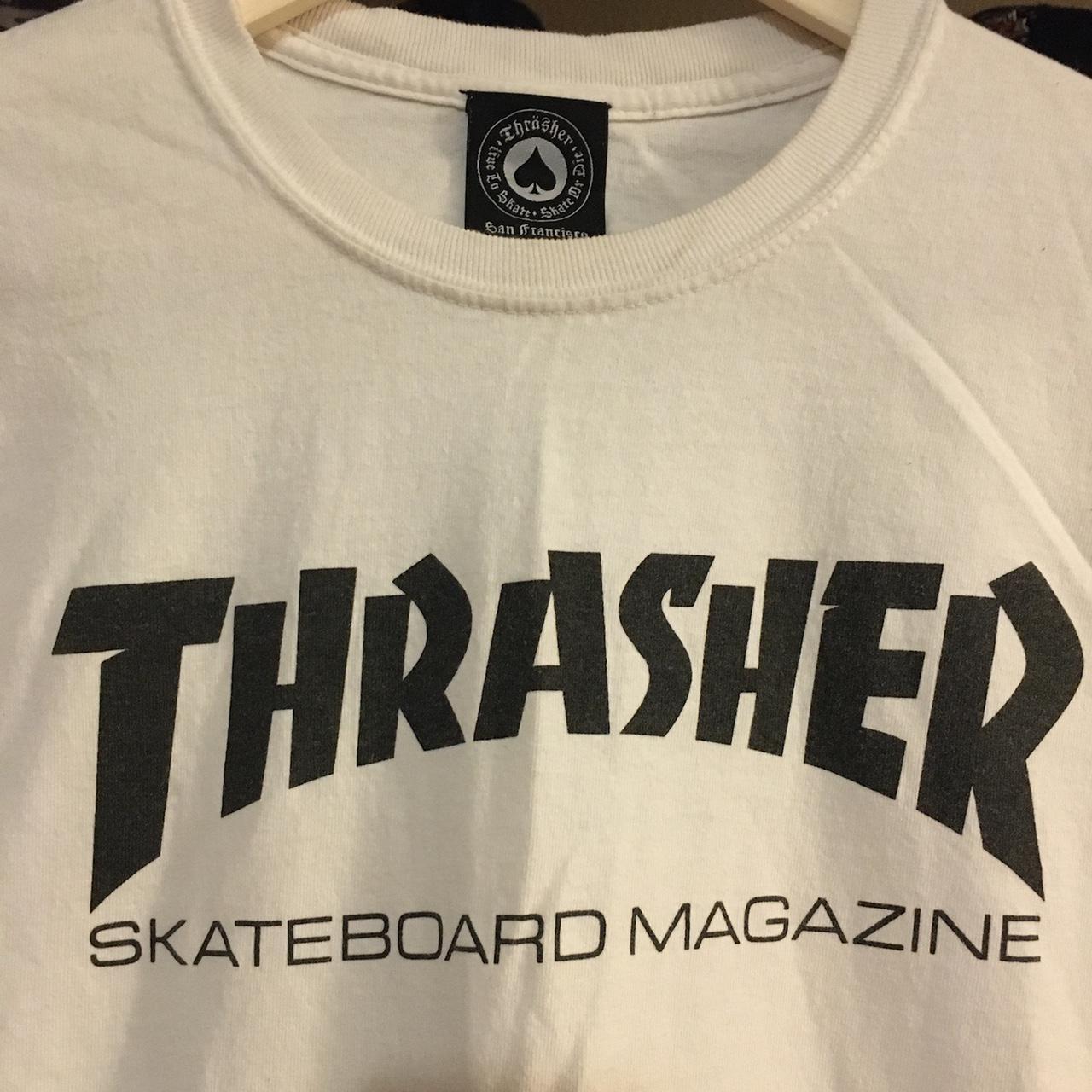 Thrasher Men's White and Black T-shirt (2)