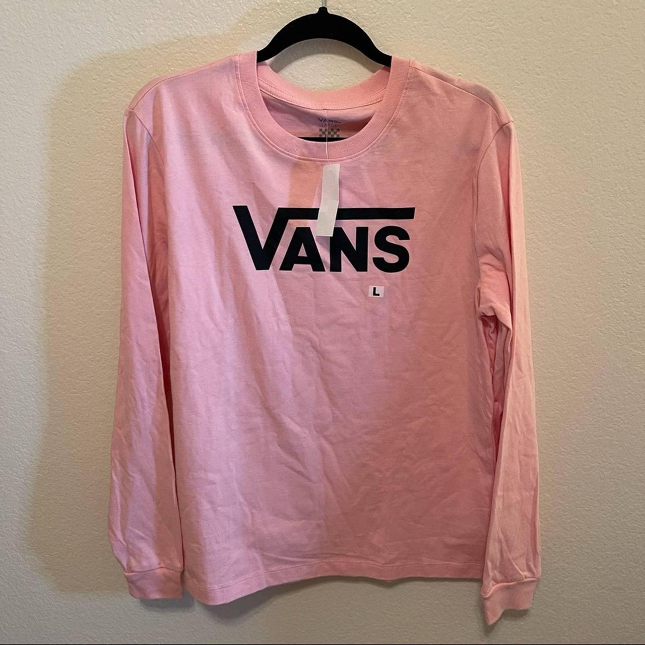 Pink long sleeve vans shirt online