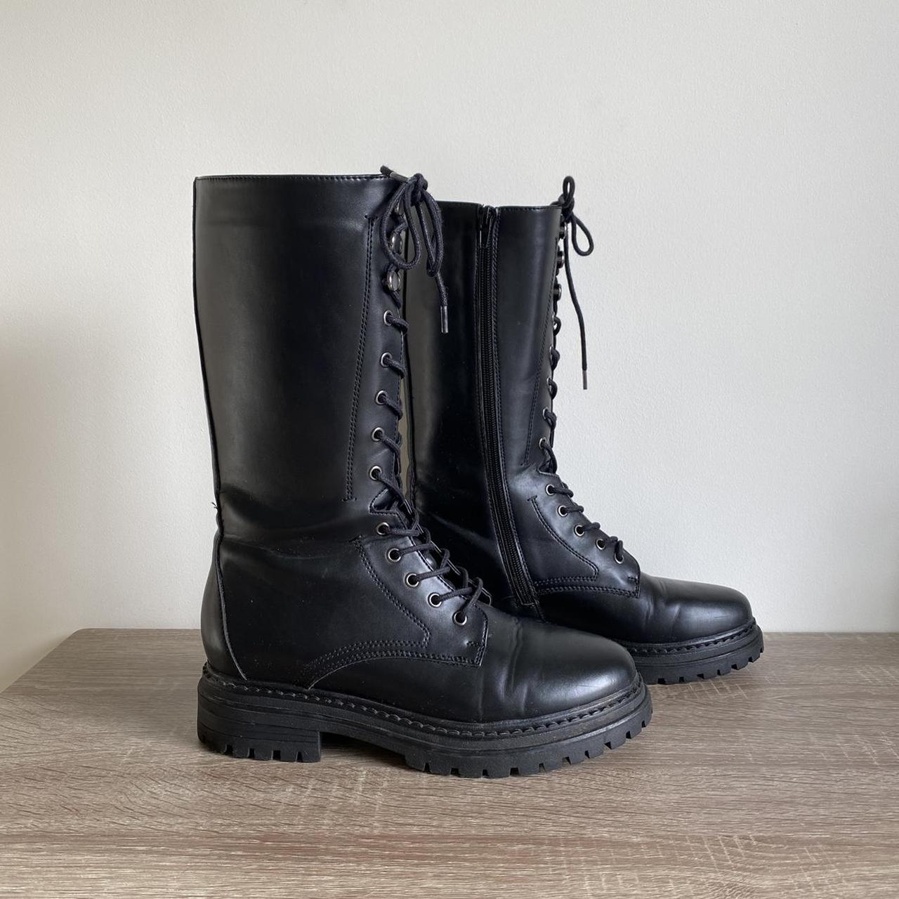 Womens black boots size UK 7. From Deichmann... - Depop