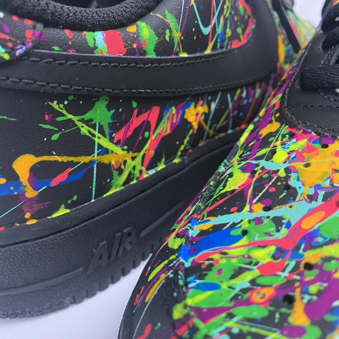 Neon Splash Custom Air Force One Sneakers | HipHopCloset