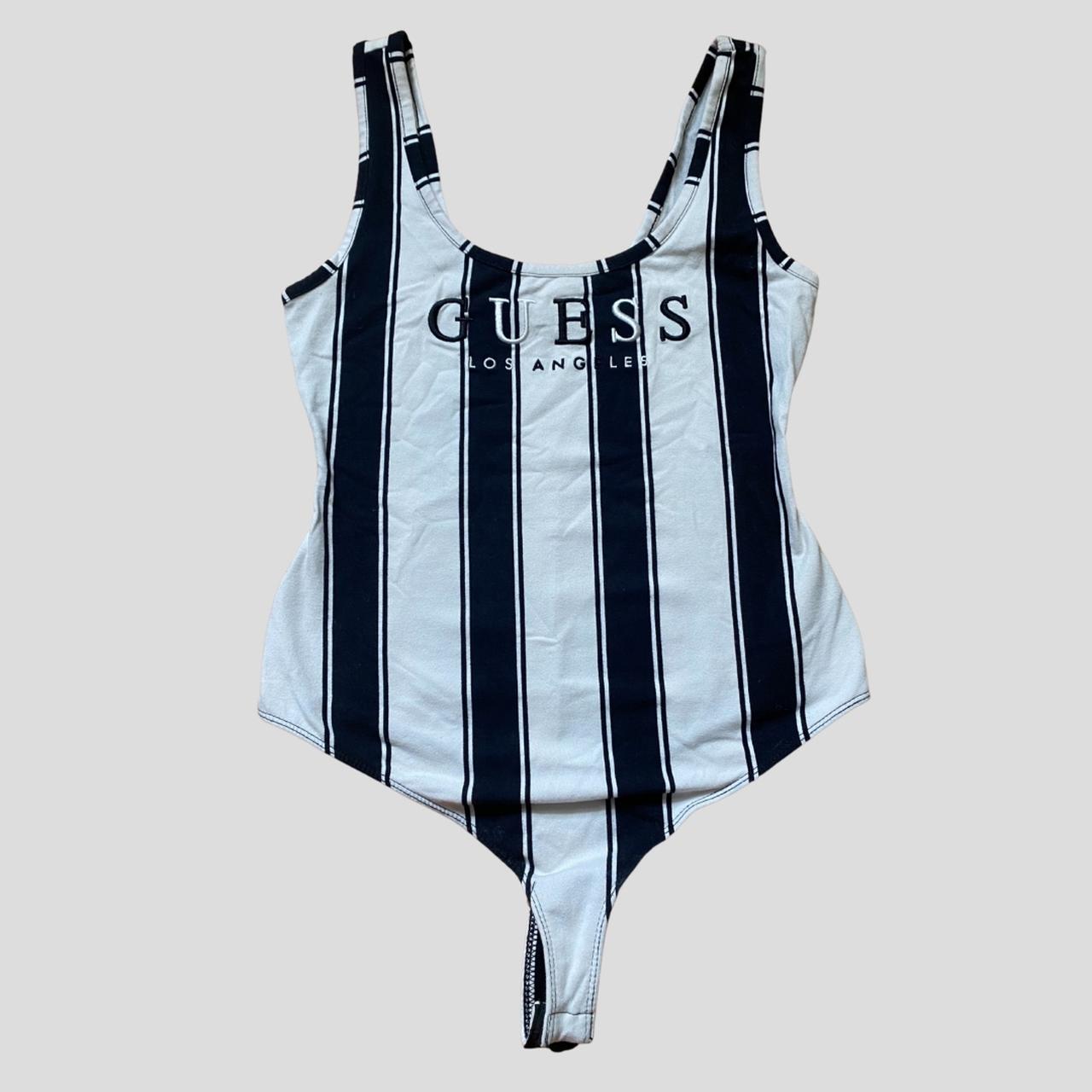 20 GUESS ORIGINALS Black and White Striped BodySuit