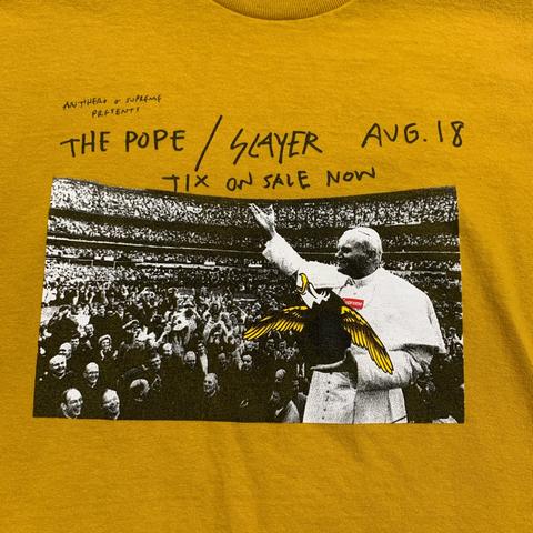 Men's Black SUPREME Slayer Antihero Pope Tee T-Shirt - Depop