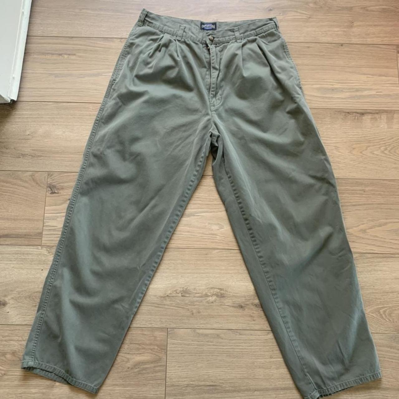 Cambridge loose fit pants. Army/moss green pants.... - Depop