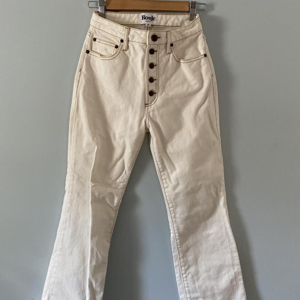 Rouje Bastille Jeans in White by Jeanne Damas, size... - Depop