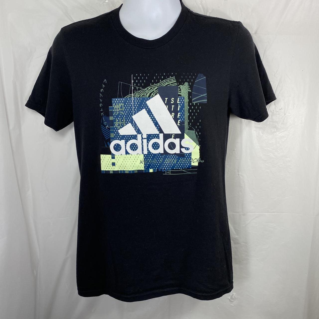 Mens adidas go to graphic tee shirt in black with a... - Depop