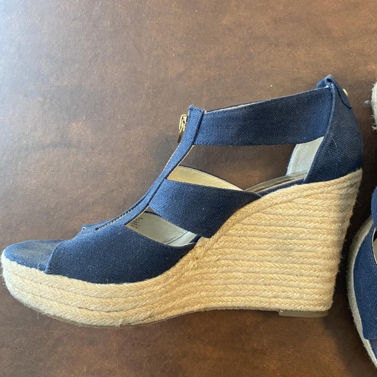 michael kors denim wedges