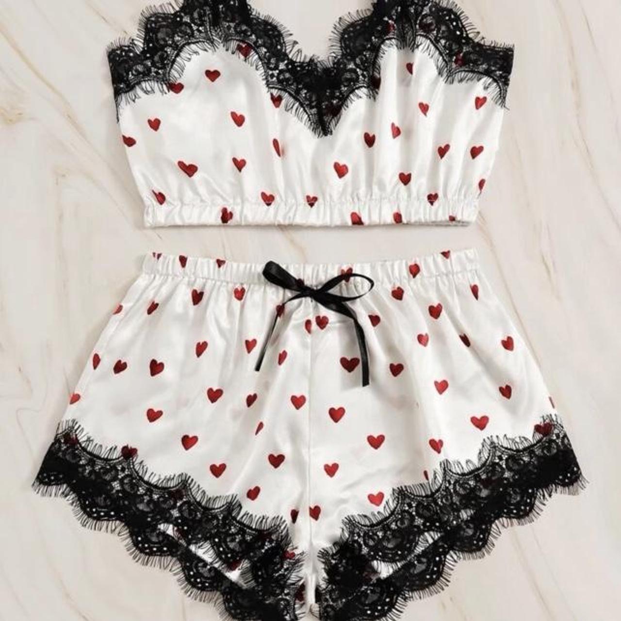 Shein cute pajama Next day shipping! cute satin... Depop