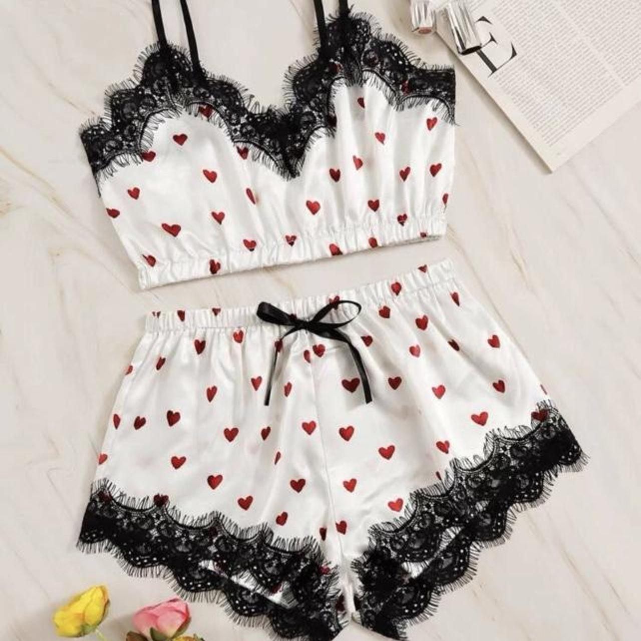 Shein cute pajama Next day shipping! cute satin... Depop