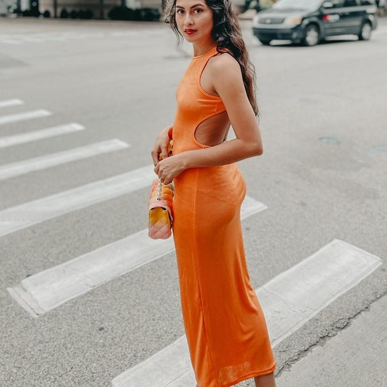 SHEIN Women's Orange Dress | Depop