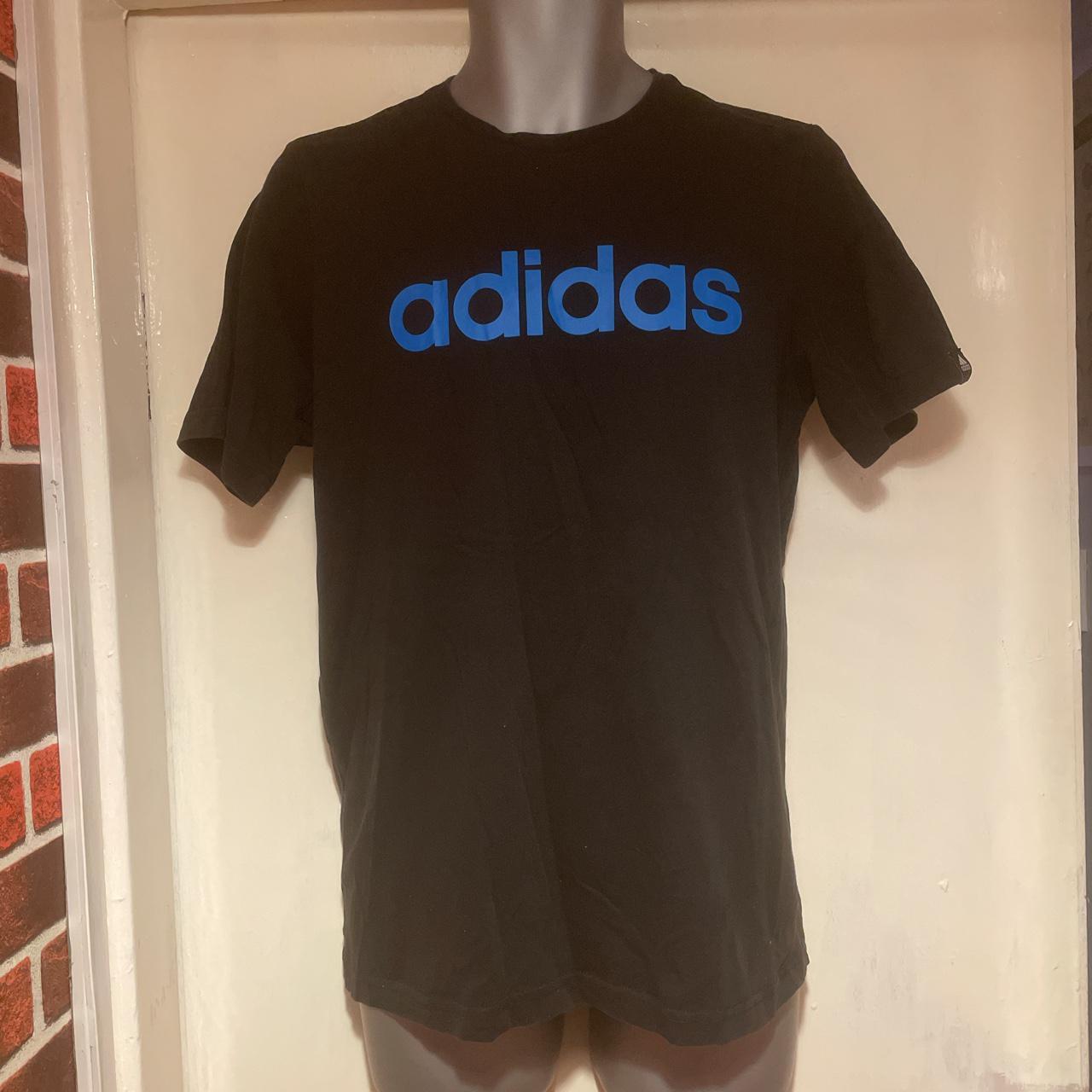 Amazing very rare vintage black and blue Adidas huge... - Depop