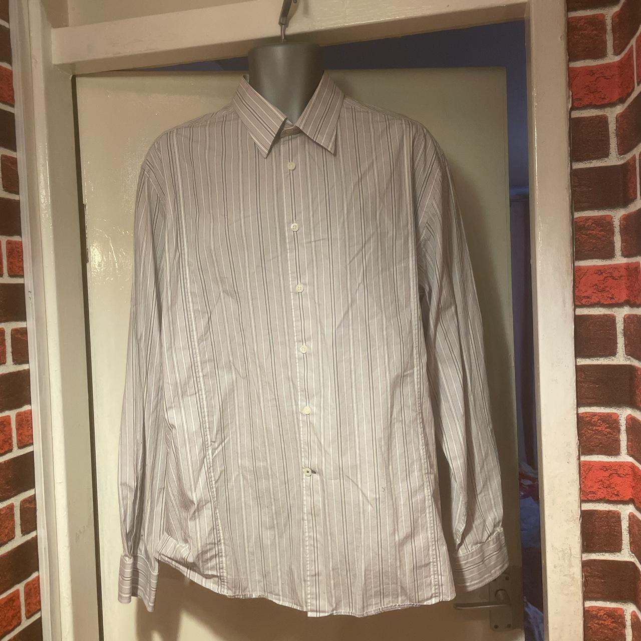 Jasper Conran Men's Green and Purple Shirt Depop