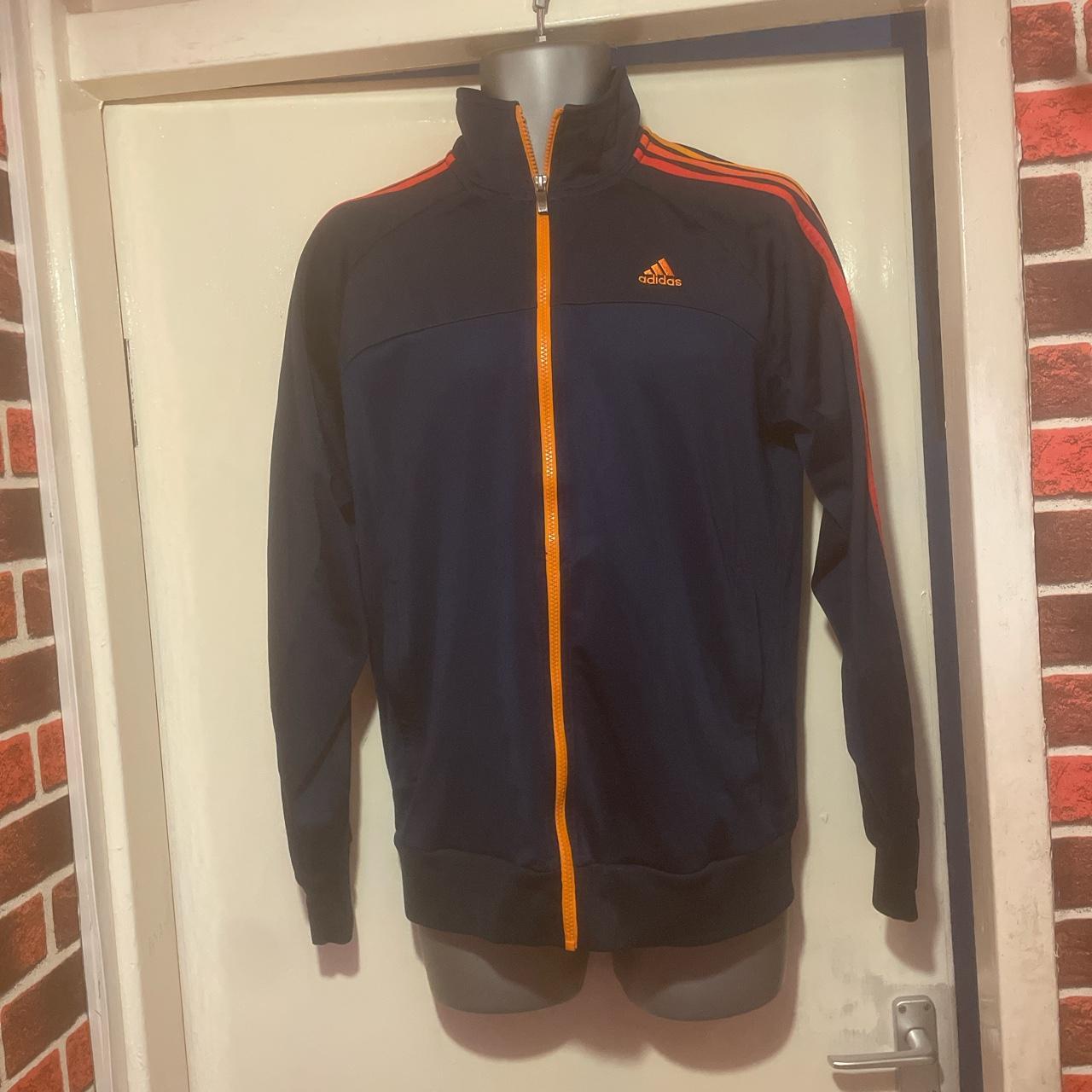 Adidas Men's Navy and Orange Jacket | Depop