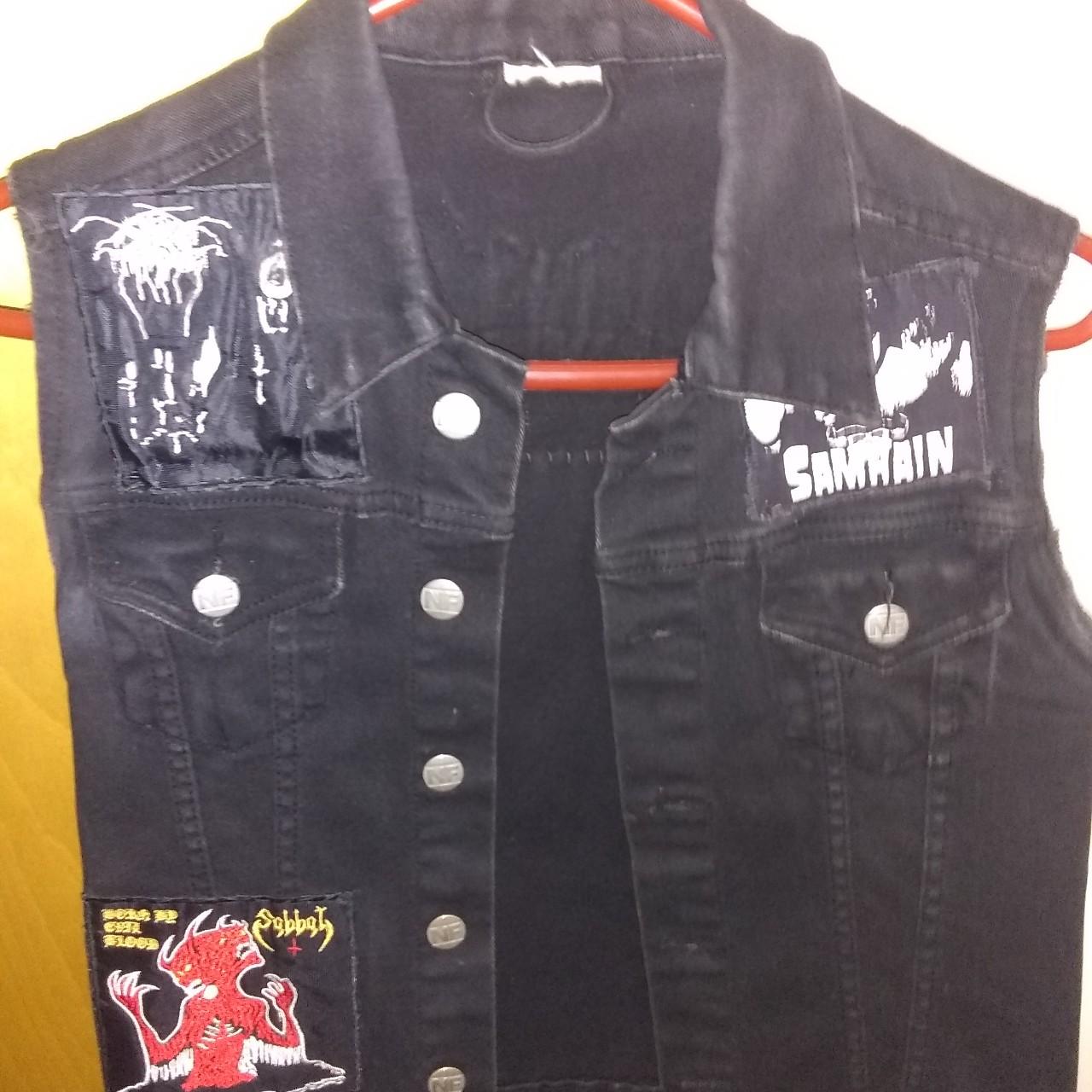 Black denim battle vest best sale