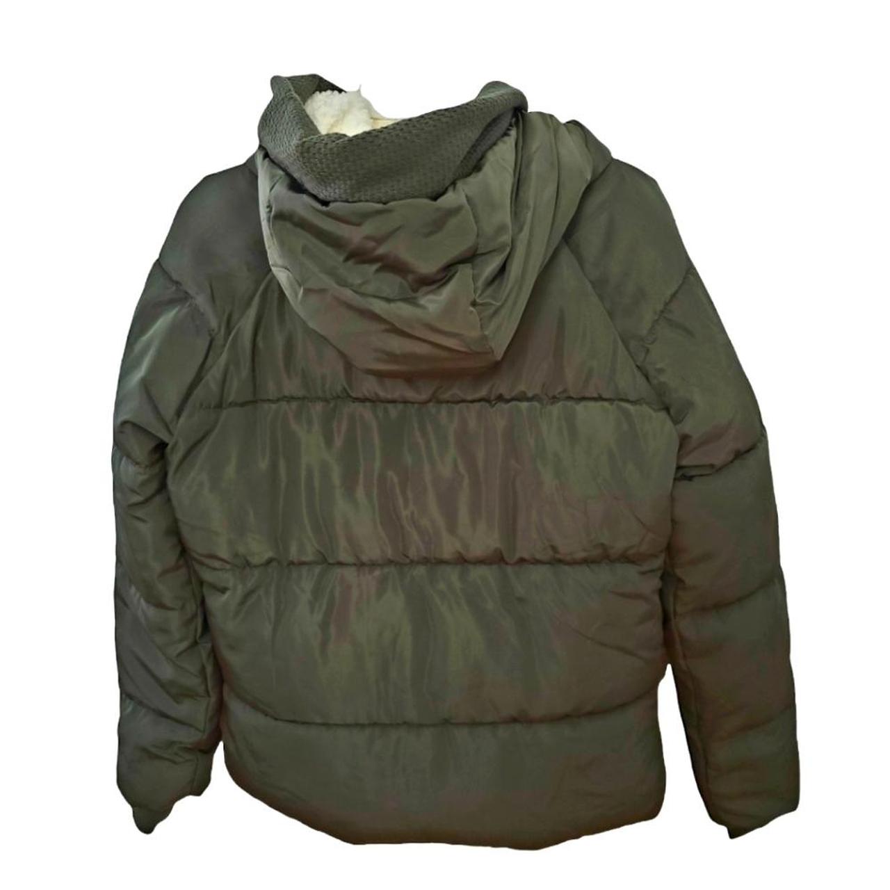 ANNA CAI Military Green Puffer Jacket Size... Depop