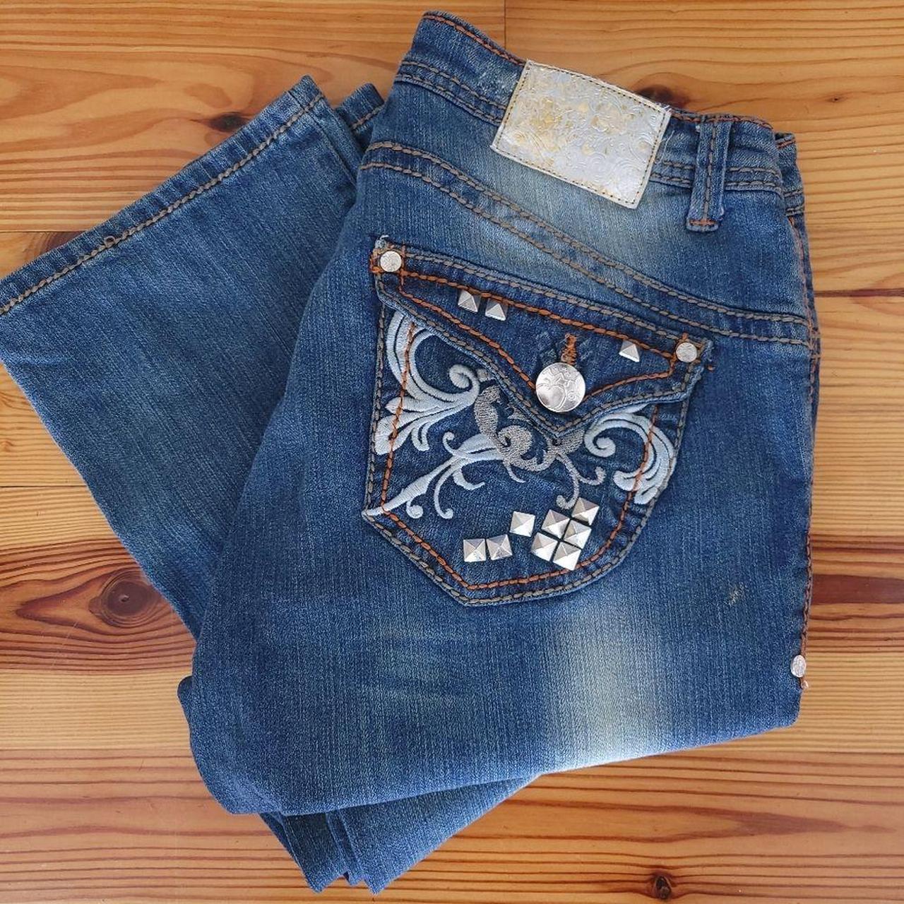 APPLE BOTTOMS JEANS Low Rise Embellished Distressed... - Depop