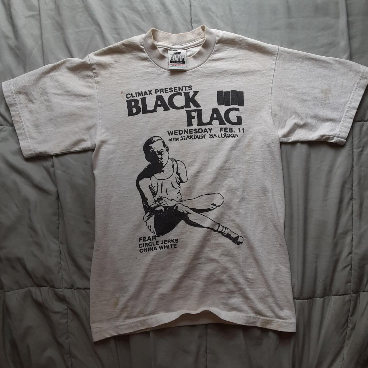 RARE Black Flag 80's hardcore flyer T-shirt by Pro... - Depop