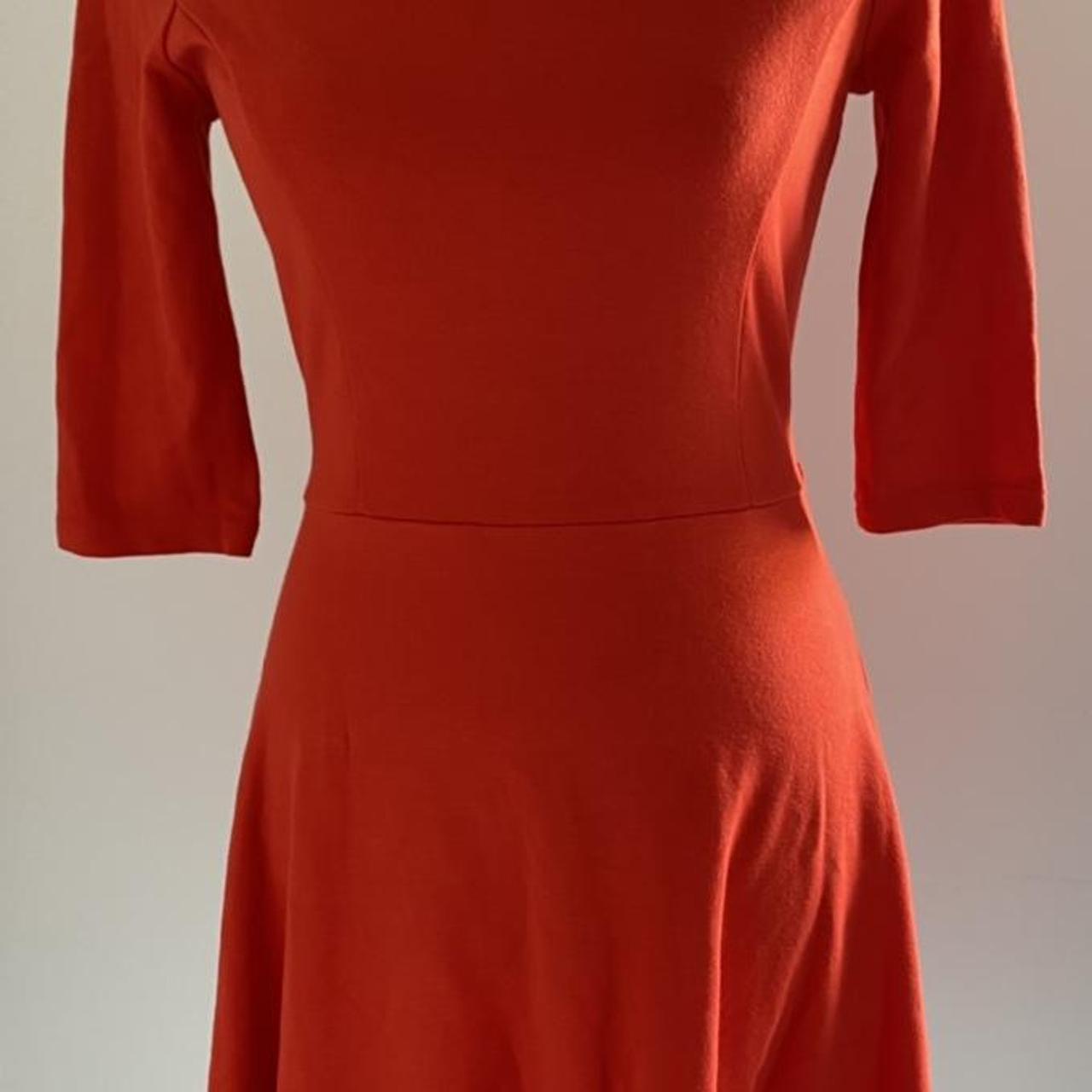 Burnt orange fit and flare dress best sale