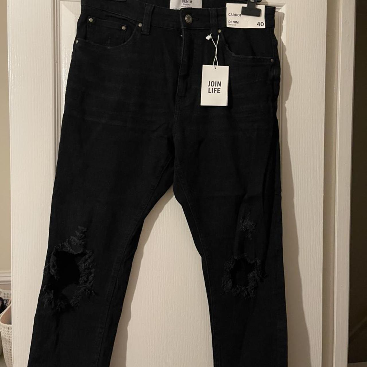 Bershka Black Denim Jeans - Size 32R Never been... - Depop