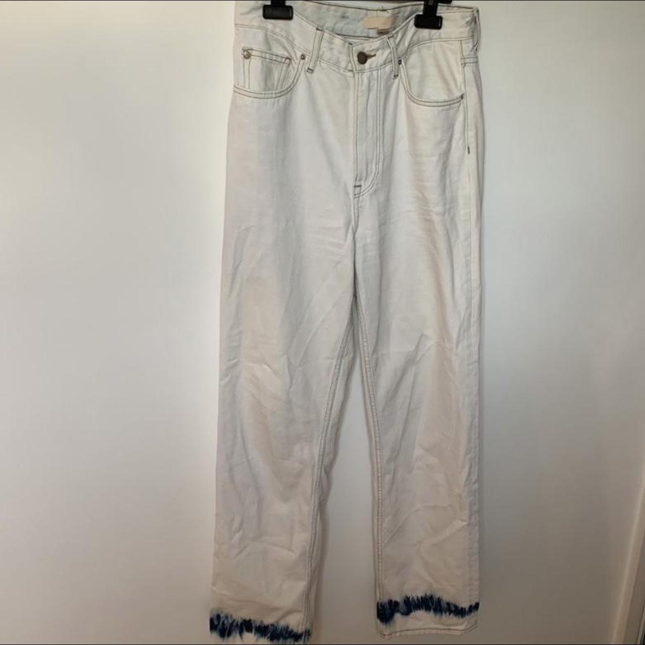 Tie dye white jeans with lovely fit and detailing!... - Depop