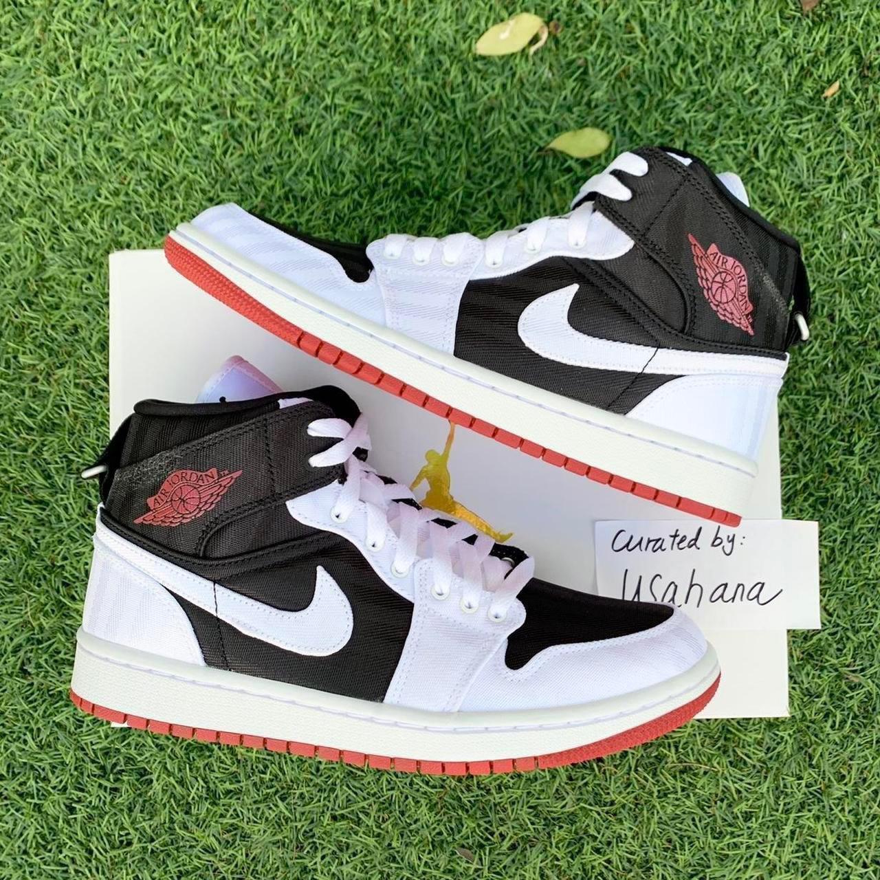 Women’s Nike Air Jordan 1 mid utility white black... - Depop