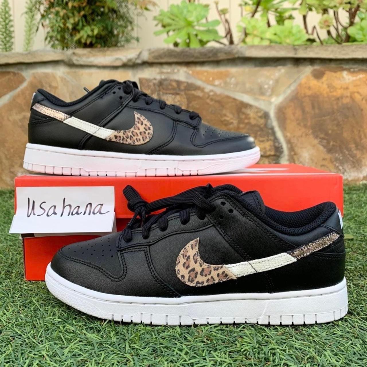 dunk low white leopard