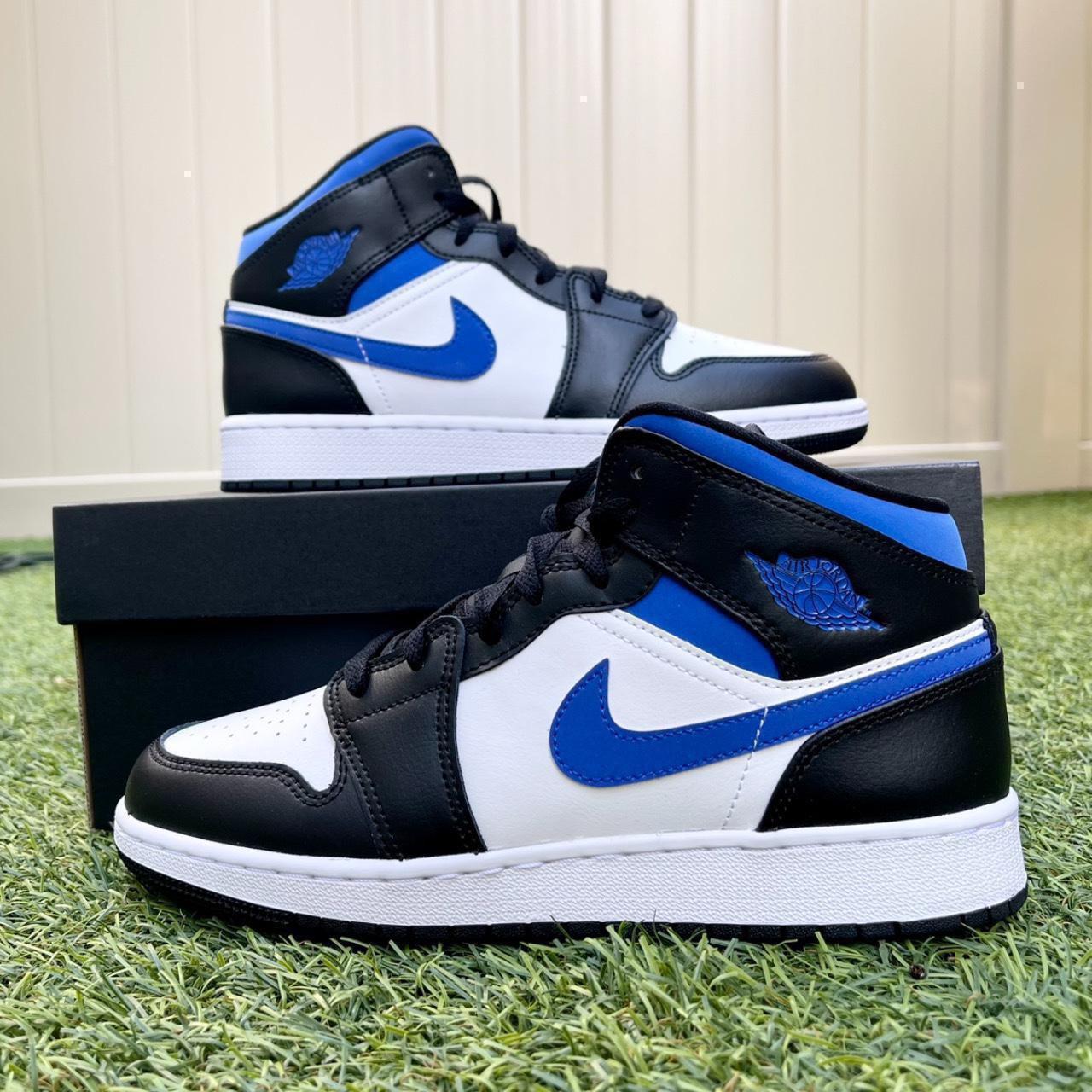 Nike Air Jordan 1 mid razer blue Brand... - Depop