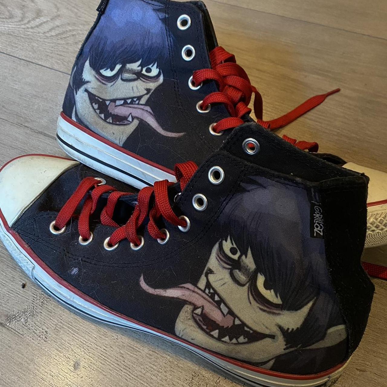 Gorillaz x Converse Size 9 Red Laces Gorillaz... - Depop