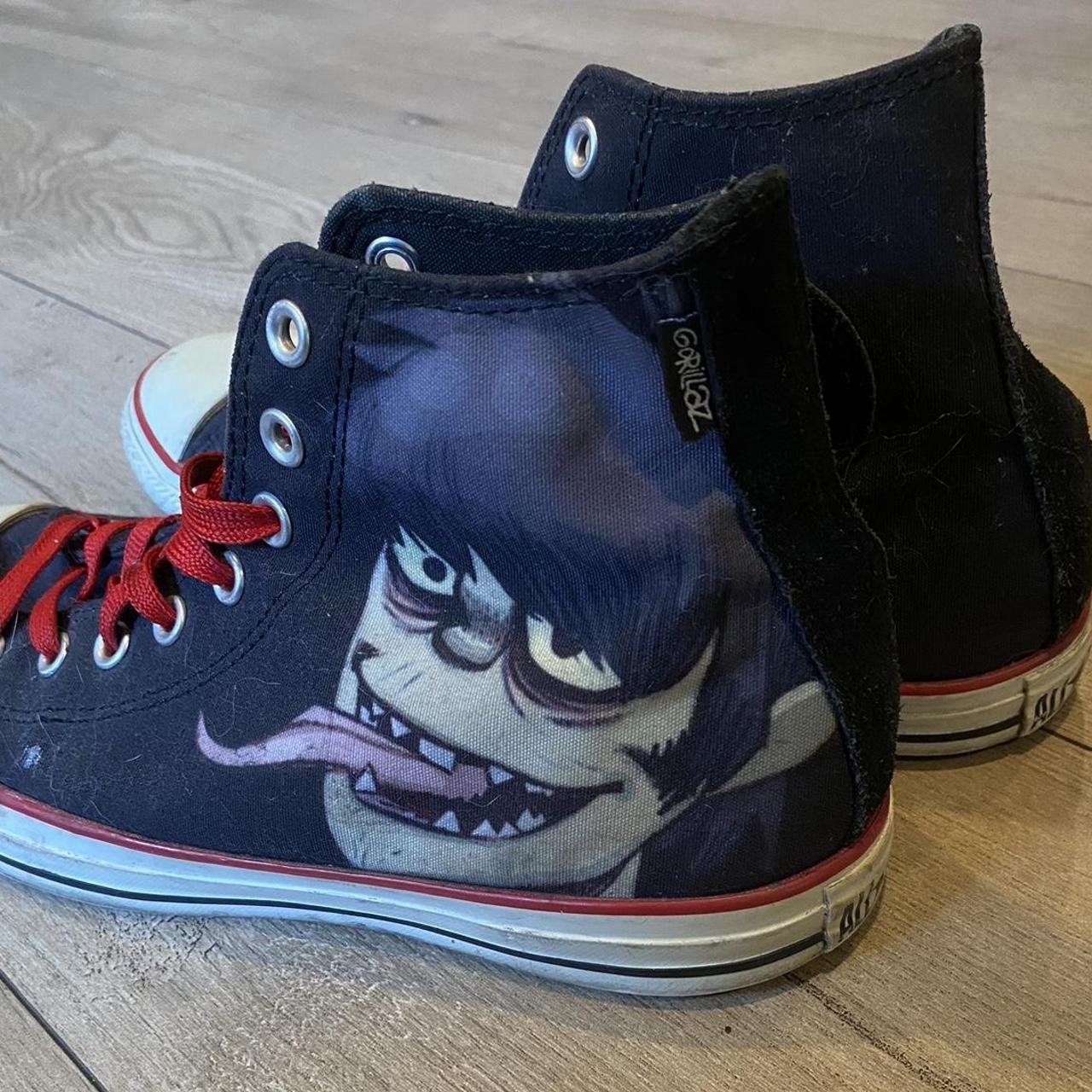Gorillaz x Converse Size 9 Red Laces Gorillaz... Depop