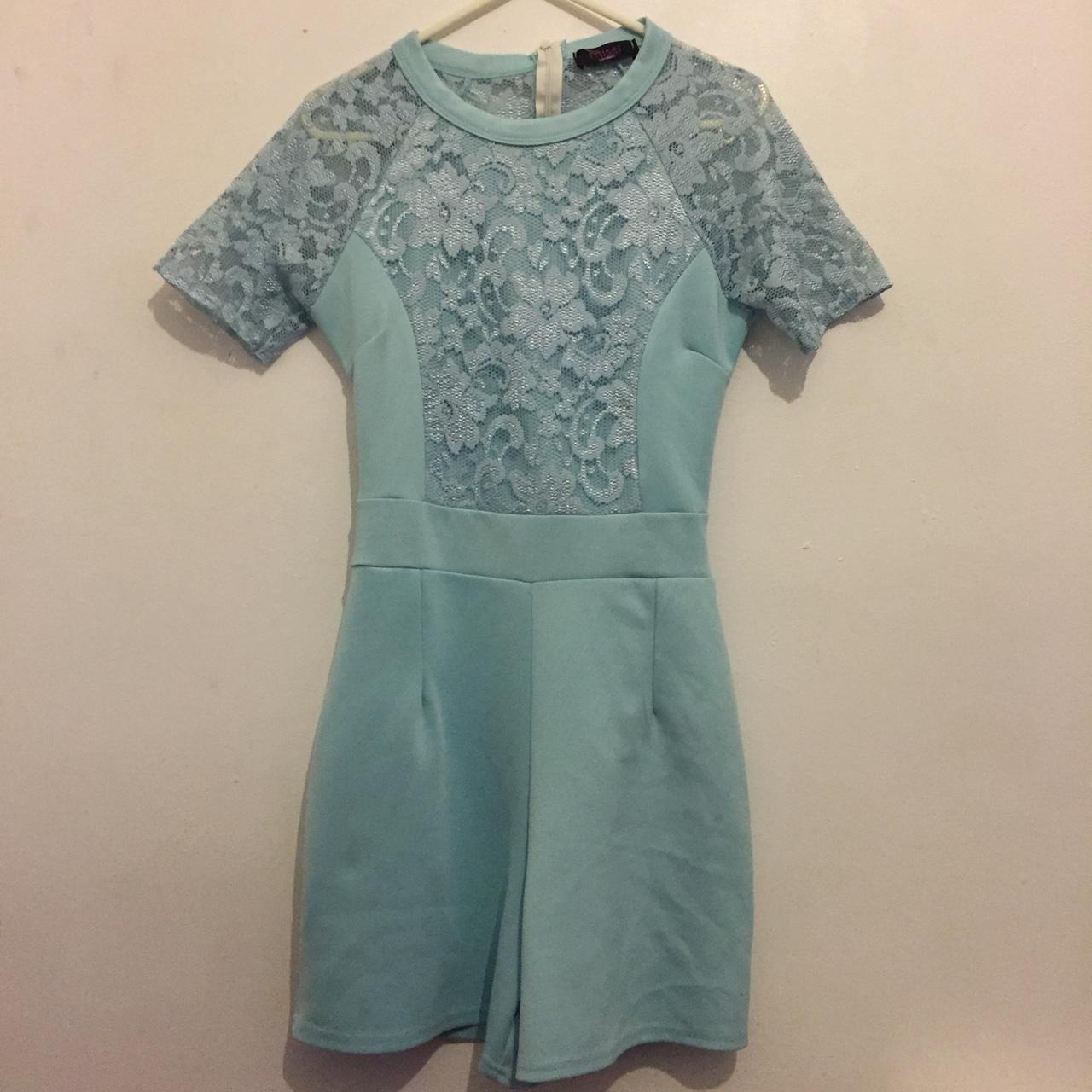 Beautiful baby blue play suit , hardly worn , really... - Depop