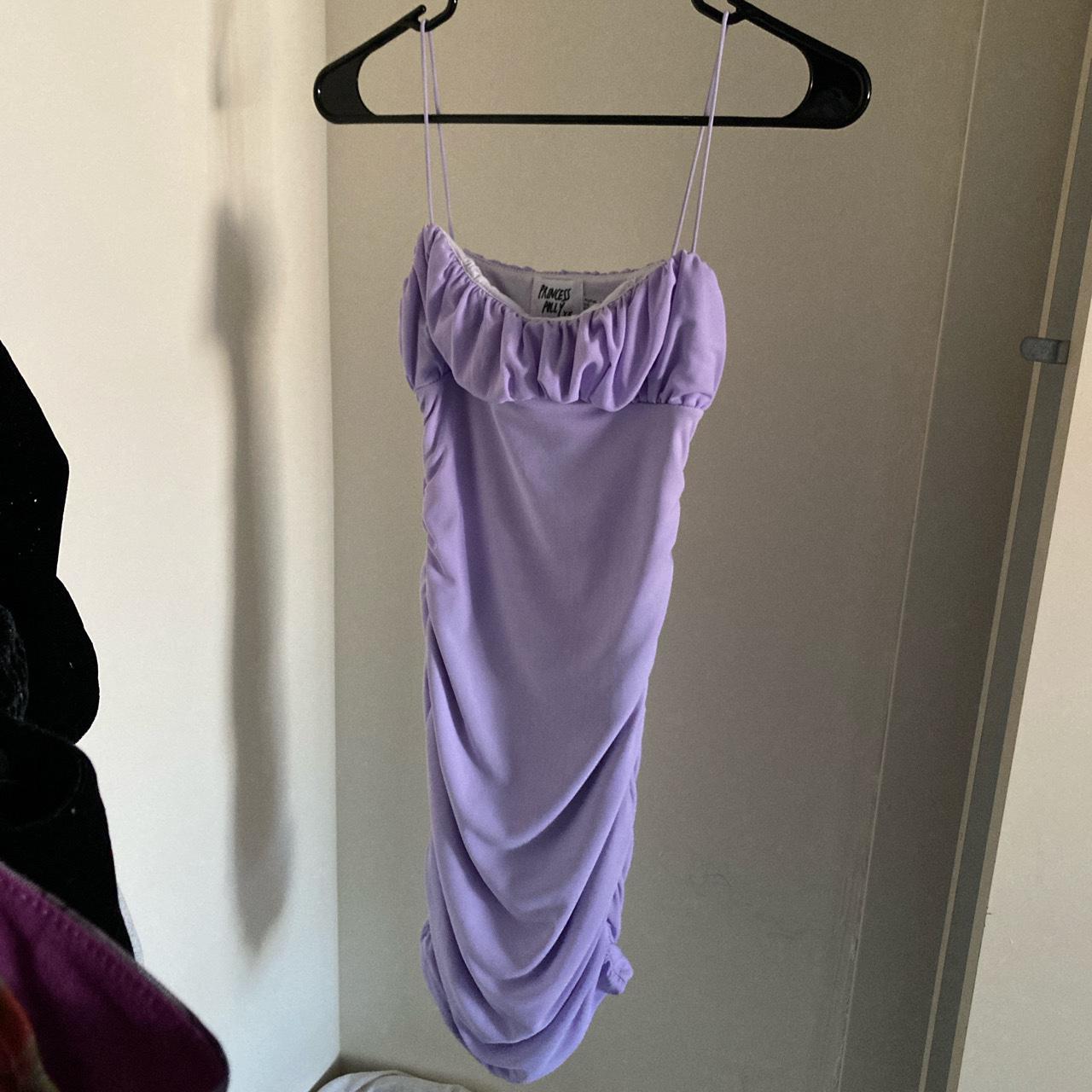 Princess Polly Women's Purple and White Dress | Depop