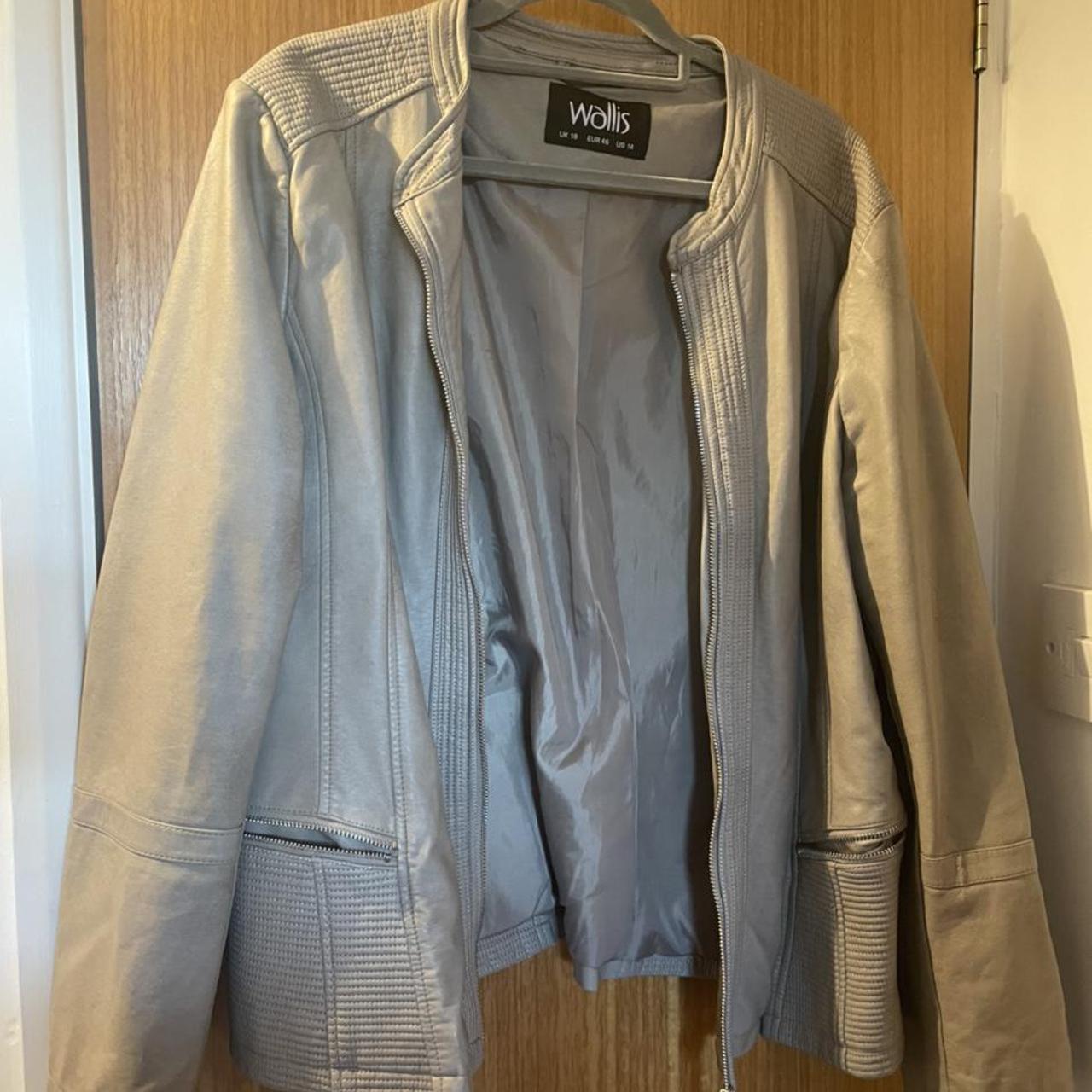 wallis grey faux leather jacket