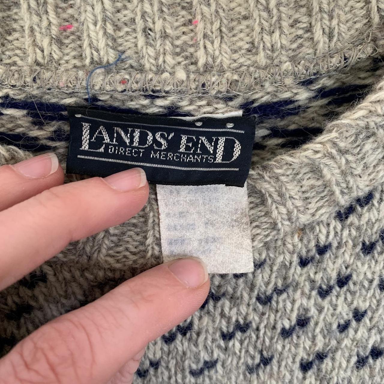 Vintage 90s lands end fair isle wool sweater. This... - Depop