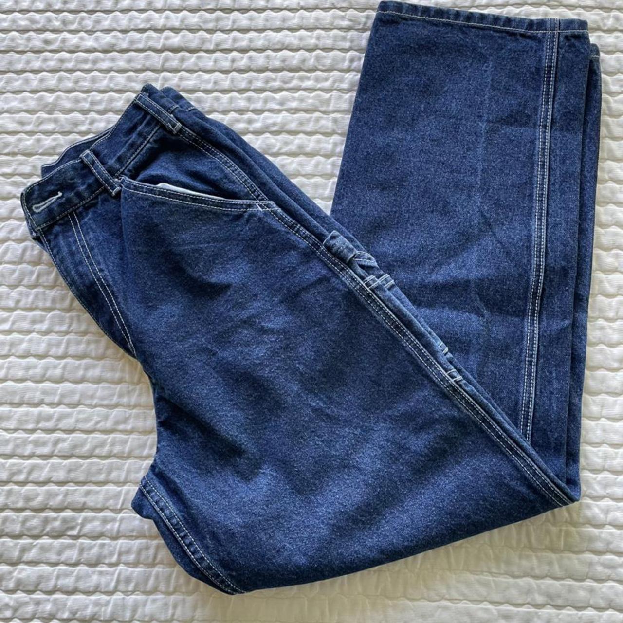 brandy melville talia dark wash jeans! so cute and... Depop