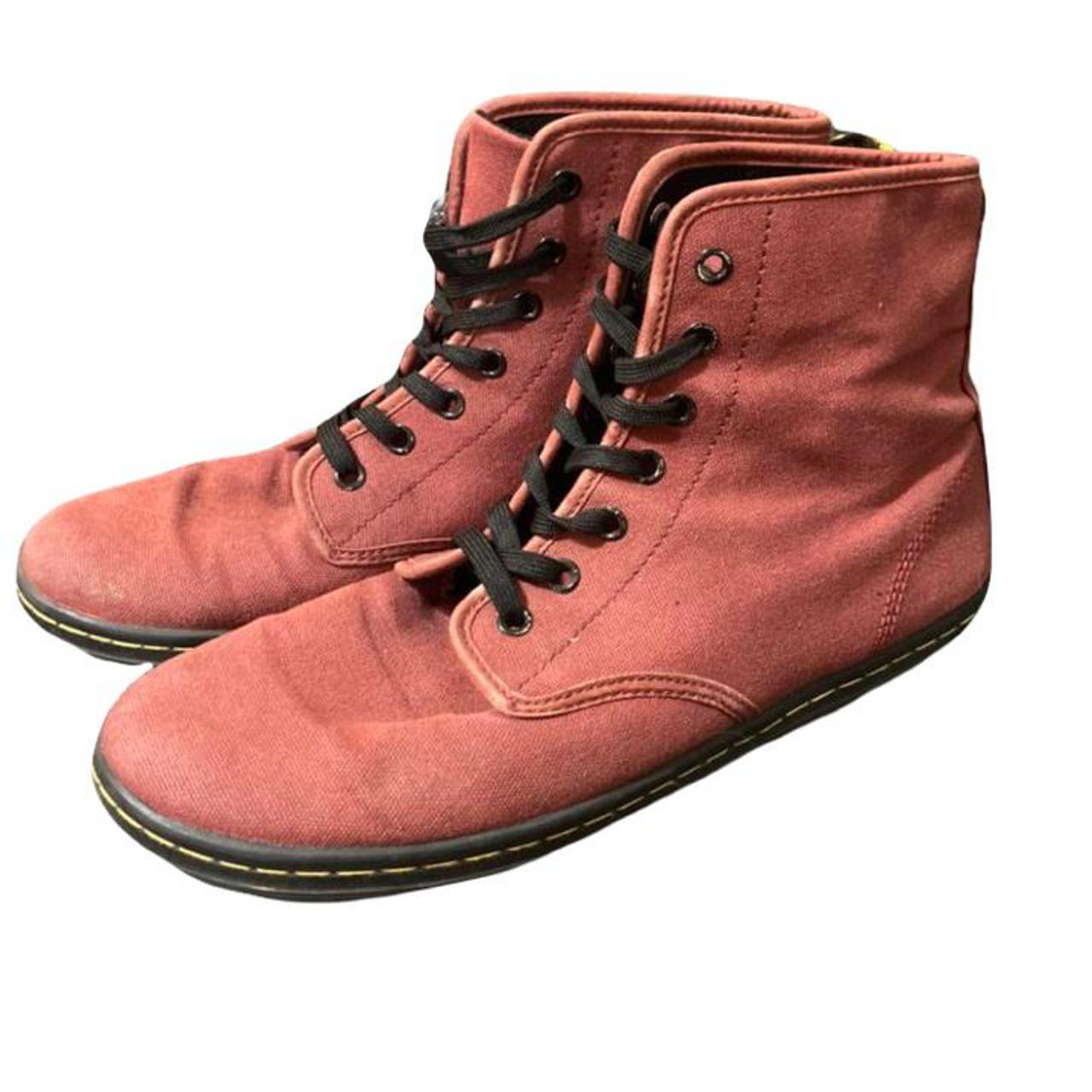 maroon canvas doc martens