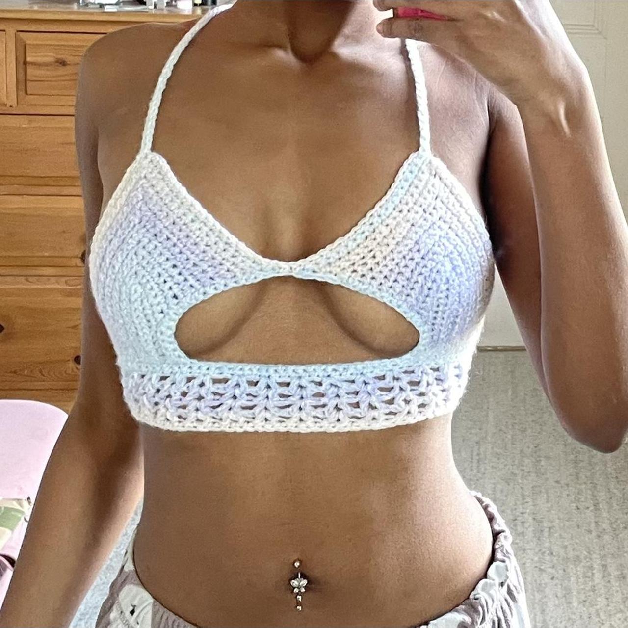 Beautiful Handmade Crochet Peekaboo Top Depop