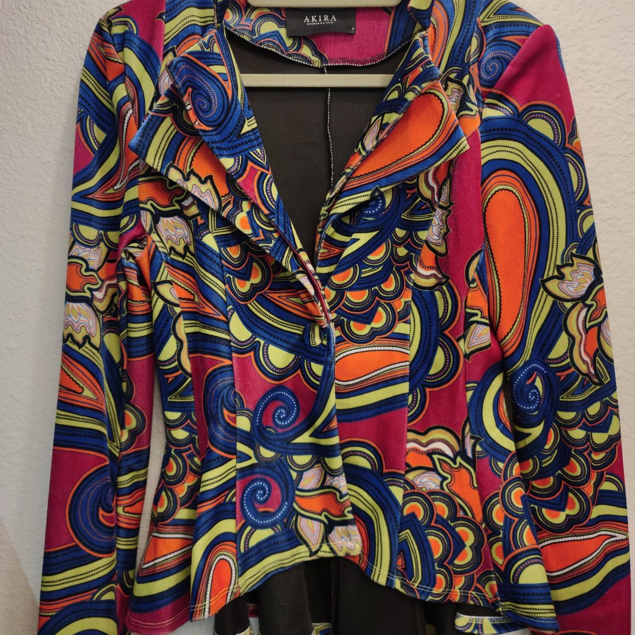 Akira size small psychedelic 70s funky Blazer... - Depop