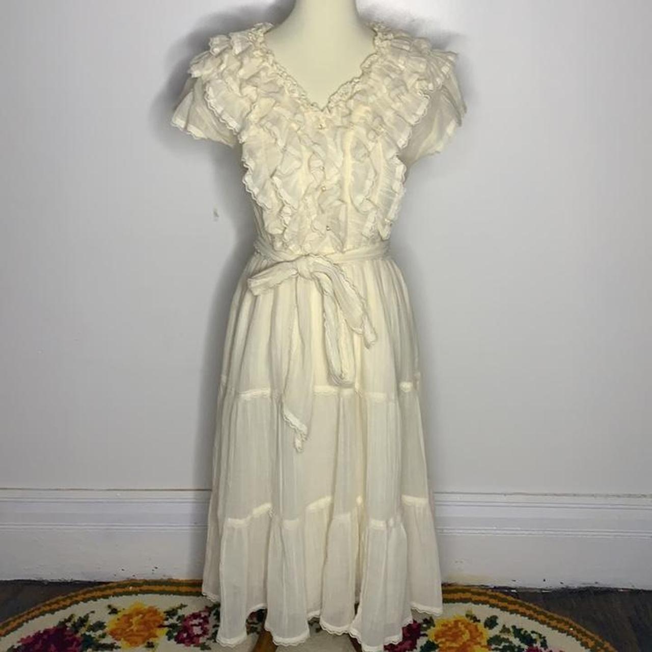 Vintage Gunne Sax Lace Ruffle Edwardian Style... - Depop