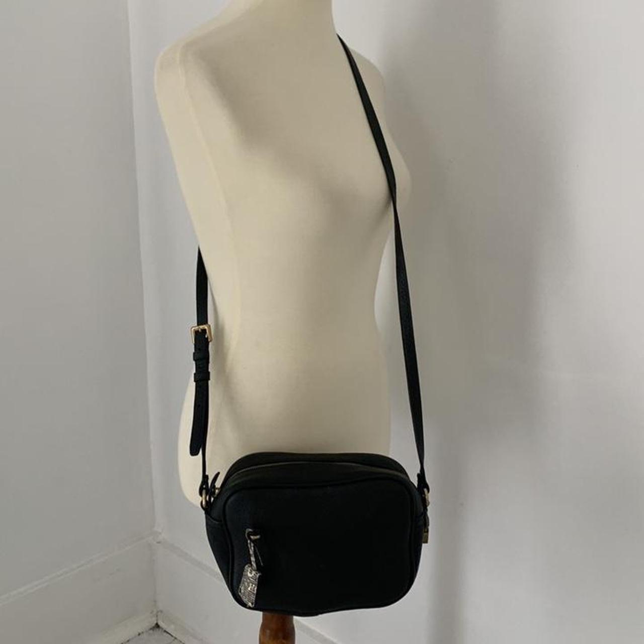 J.crew Black Genuine Leather Locking Crossbody Bag... Depop