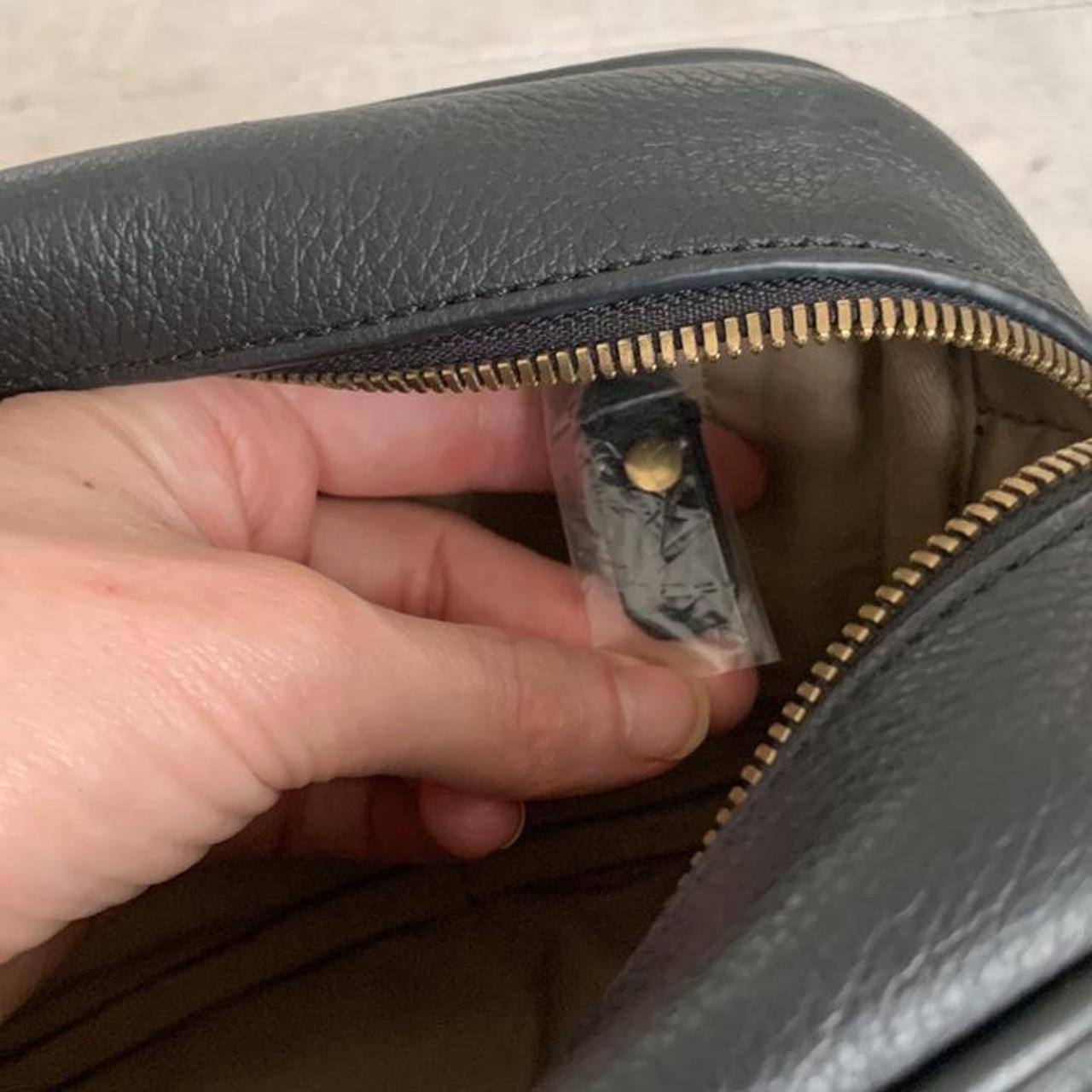 J.crew Black Genuine Leather Locking Crossbody Bag... Depop